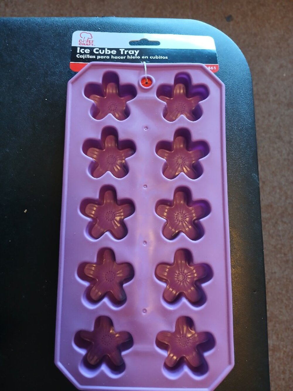 Chef Craft Purple Floral Ice Cube Tray Flower Shaped Kitchen Mold